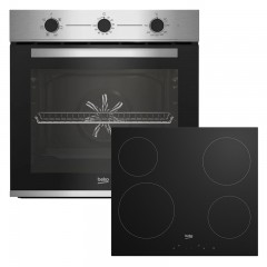 Beko BBIE12100XC + HIC 64401 Φούρνος άνω Πάγκου 66lt με Κεραμικές Εστίες Π59.4εκ. Inox